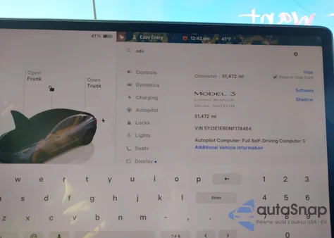 2022 Tesla Model 3 Long Range Dual Motor All-Wheel Drive z USA, uszkodzony, nr VIN 5YJ3E1EB0NF174464